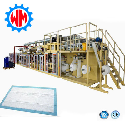 주문 PLC 제어 간호 패드 생산 라인을 가진 완전 서보 자동 Underpad 만드는 기계 online manufacture